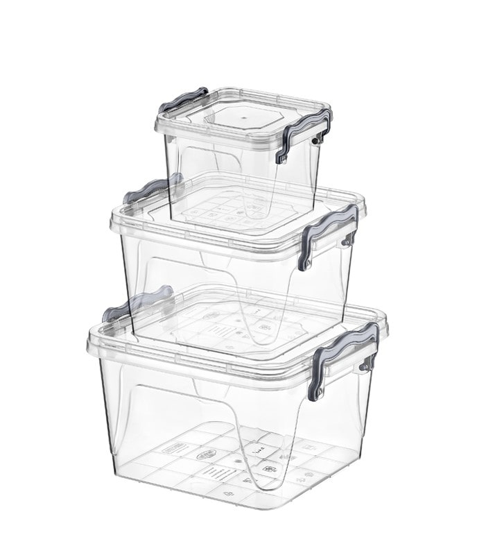 طقم تبروير مربع 3 قطع (2.4+1.2+0.55) لتر Multi