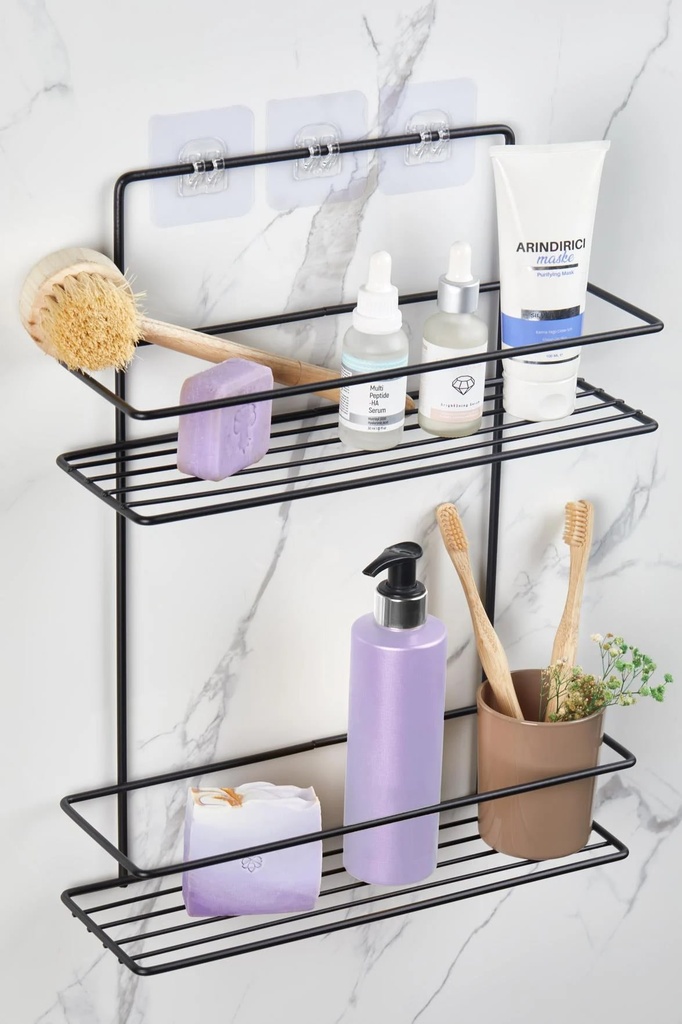 رفوف حمام مستطيل طبقتين