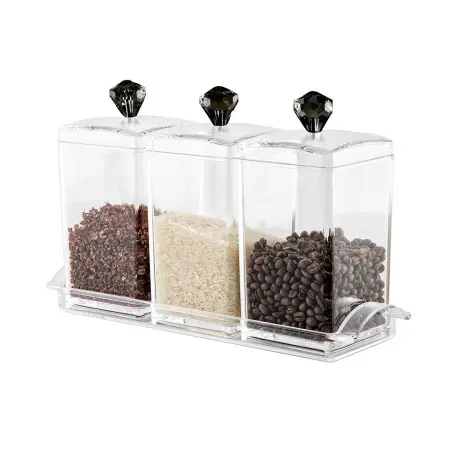 Food Appeal Sugar coffee tea set 7290119836277 3PCS Clear