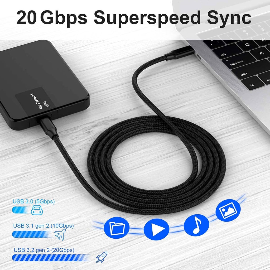 322 USB-C to USB-C Cable (6ft Braided)
