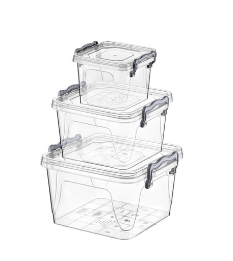 [HL021134] طقم تبروير مربع 3 قطع (2.4+1.2+0.55) لتر Multi