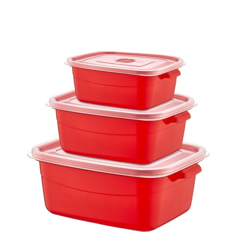 [HL021520] طقم تبروير مستطيل 3 قطع (2+1+0.5) لتر Microfresh