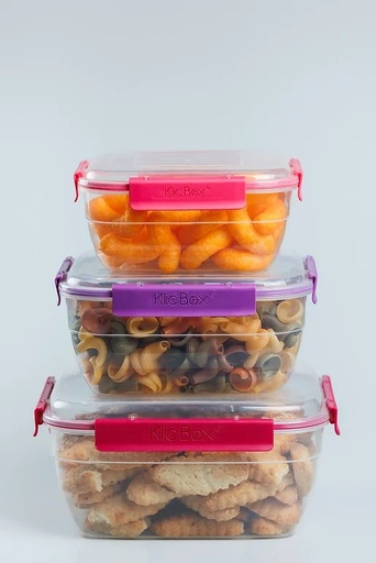 [KLIC4433] SQUARE QUARTET FOOD STORAGE SET 3 PCS