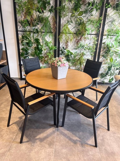 [SF4904] طقم طاولة المنيوم دائري + 4 كراسي