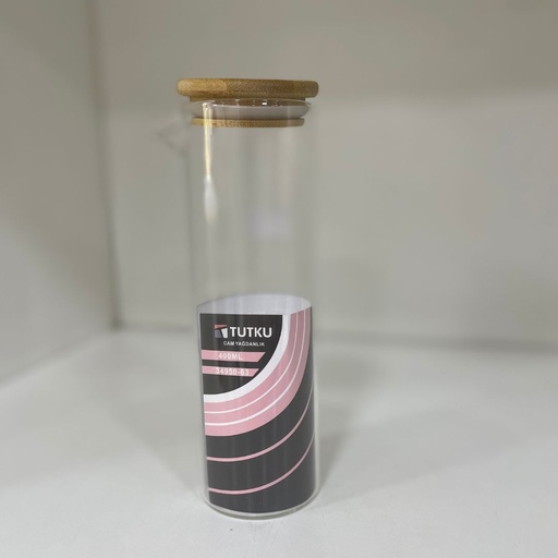 [TUTKU1266] ابريق زيت زجاج غطاء خشب