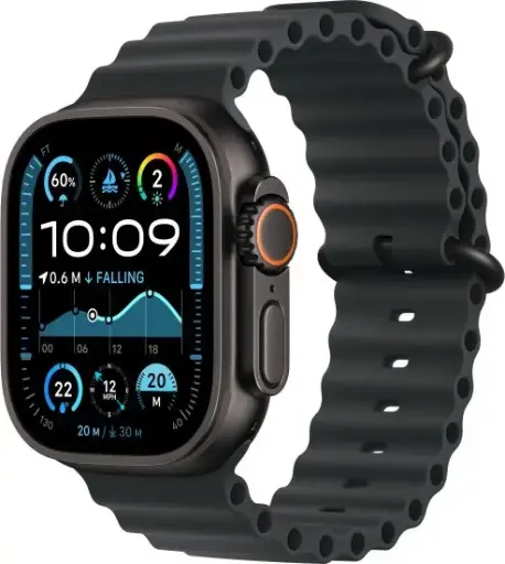 Apple Watch Ultra 2 49mm GPS + Cellular Black Titanium Case With Black Ocean Band One Size