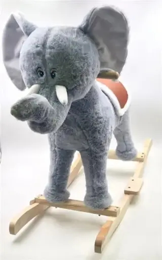 [SHR15666] فيل خشب هزاز صغير