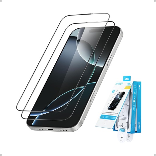 Anker Easy Fit Screen Protector Kit (HD, 2-Pack, For iPhone 16 Pro)