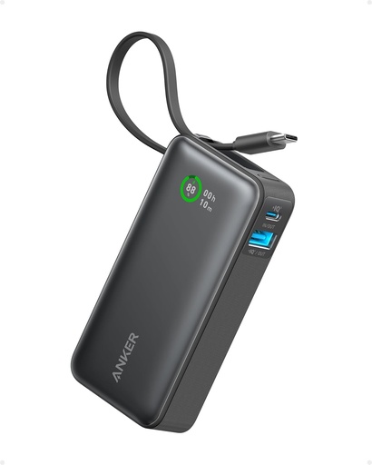 Nano Power Bank(30W,Built-In USB-C Cable)