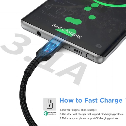 New Nylon USB-C to USB-C 2.0 Cable 3.3ft