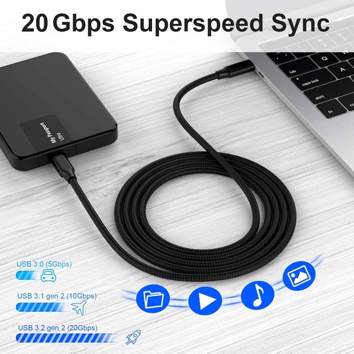 322 USB-C to USB-C Cable (6ft Braided)